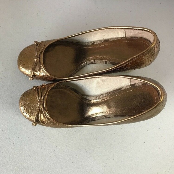 COACH Ireland Crackled Leather Rope Wedge Shoes - Picture 5 of 8